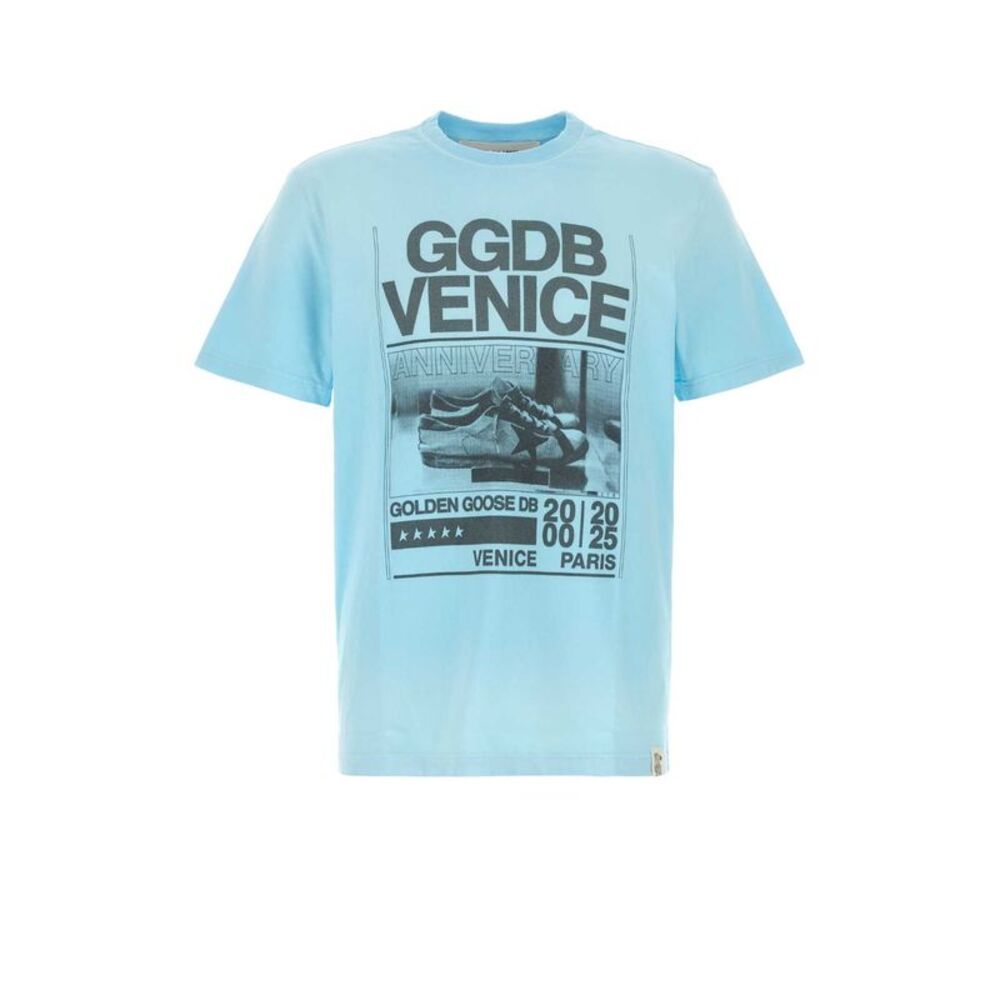 Golden Goose Deluxe Brand Men Light-Blue Cotton T-Shirt